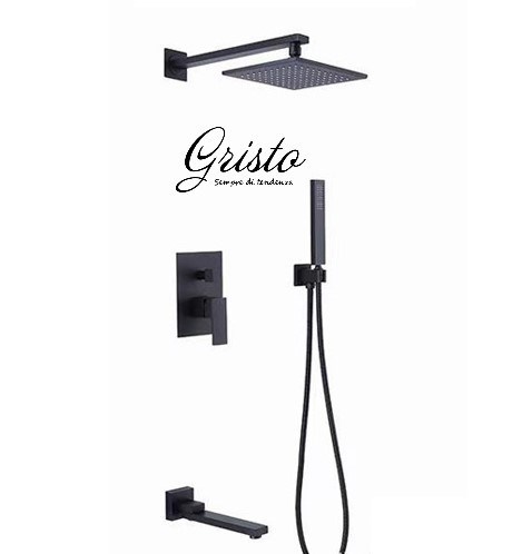 Душевая система скрытого монтажа со смесителем Gristo Black GB-4060 черный матовый 333725 - фото 4683
