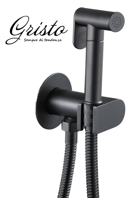 Гигиенический душ с прогрессивным смесителем встраиваемый Gristo Black GB-3043 черный матовый 335163 - фото 4693