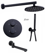 Душевая система скрытого монтажа c термостатом Gristo Black Termo GBT-3060 черный матовый 325318