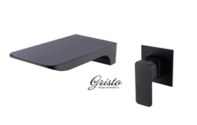 Смеситель для раковины встраиваемый каскадный Gristo Black GB-4003 черный матовый 325437