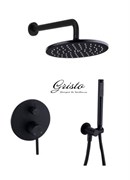 Душевая система скрытого монтажа Gristo Black GB-3050-250 черная матовая 333723