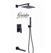 Душевая система скрытого монтажа со смесителем Gristo Black GB-4060 черный матовый 333725