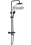 Душевая система с термостатом настенная Gristo Black Termo GBT-3066 черная матовая 335164
