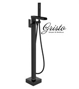 Каскадный смеситель для ванной напольный Gristo Black GB-4036 черный матовый 336071