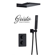 Душевая система скрытого монтажа c термостатом Gristo Black Termo GBT-4050 черный матовый 336072