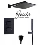 Душевая система скрытого монтажа c термостатом Gristo Black Termo GBT-4051 черный матовый 336074