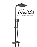 Душевая система (стойка) с прогрессивным смесителем настенная Gristo Black Progressive GBP-4060 черная матовая 336076