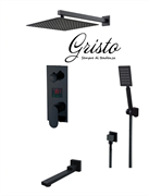 Душевая система скрытого монтажа со смесителем Gristo Black GB-4061 черный матовый 336078