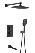 Душевая система скрытого монтажа c термостатом Gristo Black Termo GBT-4060 черный матовый 336080