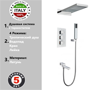 Душевая система скрытого монтажа c термостатом Gristo Chrome Termo GСT-4061 хром 1809