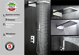 Душевая система со смесителем встраиваемая Gristo Chrome GC-4053 хром 1811