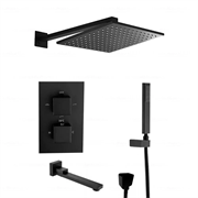 Душевая система скрытого монтажа c термостатом Gristo Black Termo GBT-4067 черный матовый 1813