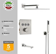 Душевая система скрытого монтажа c термостатом Gristo Chrome Matte Termo GСMT-4064-40 хром матовый 1841