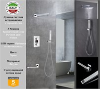 Душевая система скрытого монтажа со смесителем Gristo Chrome Termo LED GCT-4062LED хром 1887