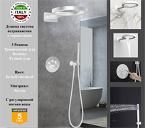 Душевая система скрытого монтажа c термостатом Gristo White Matte Termo GWMT-6053 белый матовый 1966