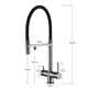 Смесители для кухни с подключением под фильтр Gristo Black GB-3108 черный матовый 1820 - фото 5403