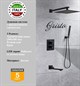 Душевая система скрытого монтажа с прогрессивным смесителем Gristo Black Progressive LED GBP-4068 черный матовый 1833 - фото 5584