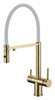 Смеситель для кухни с подключением к фильтру гибким изливом и магнитным держателем Gristo Gold Matte GGM-3103-1 матовое золото 1917