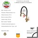 Смесители для кухни с гибким изливом и магнитным держателем Gristo Gold Matte GGM-3100 матовое золото 1924